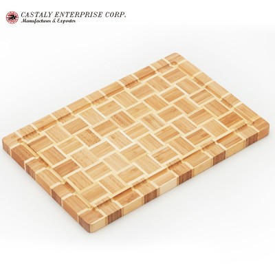 Durable Bamboo Kitchenware Eco Friendly Material Unique Pattern Bamboo Cutting Board