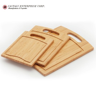 Natural Material Cooking Kitchen Tools Set of 3 Customized Sizes Bamboo Chopping Blocks