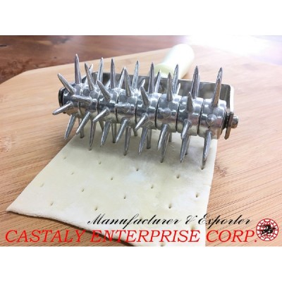 Strudy Aluminum Large Teeth Dough Roller Baking Utensils For Pastry