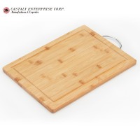 Household Kitchen Utensils BFA Free Large Size Bamboo Wood Cutting Board With Steel Handle